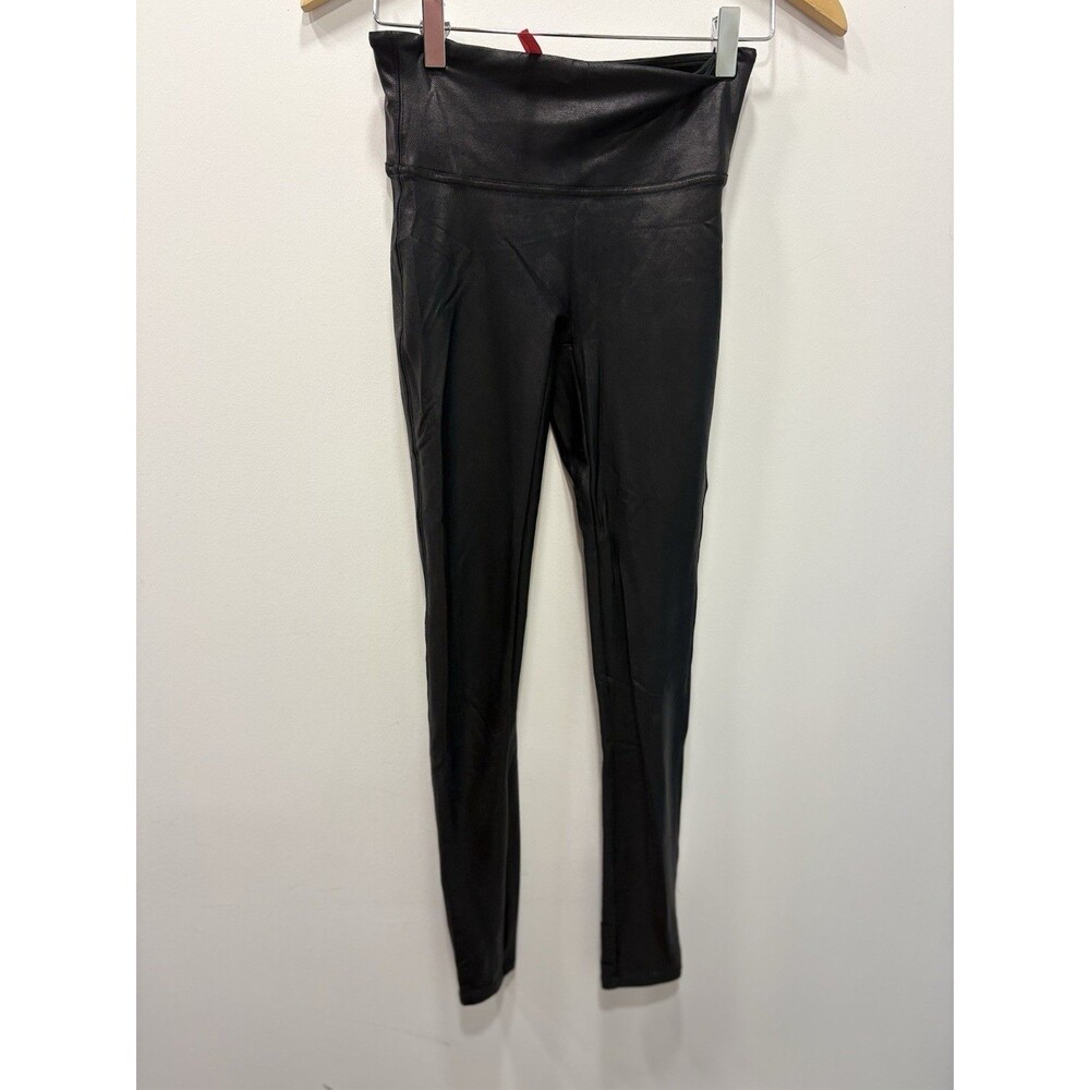SPANX Faux Leather Leggings Black Women’s Size Small High Rise Skinny Stretch